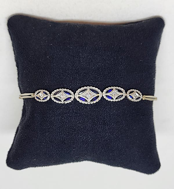 PULSERA DE PEDIA EN VISTA DE PLATINO DTS. Y ZAFIROS. 1550€